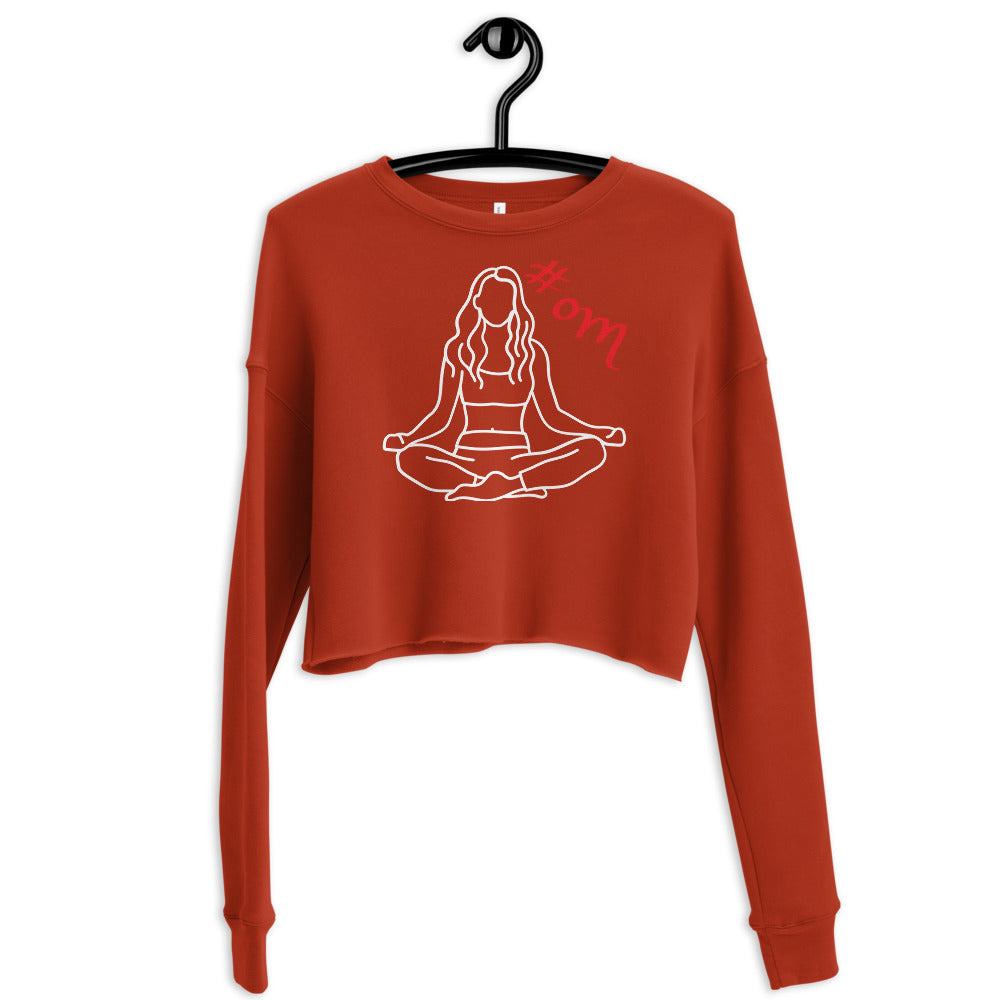 om-hashtag-art-cropped-sweatshirt-wickedyo-yogalover-womens-cropped-sweatshirt-brick-red 1